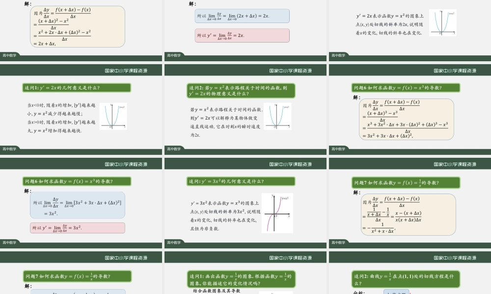 1210高二【数学（人教A版）】基本初等函数的导数(1)-课件.pptx