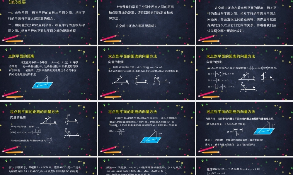 高二【数学（人教B）16】空间中的距离（2）课件.pptx