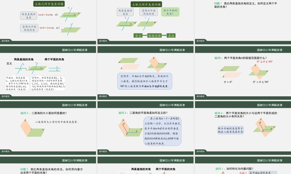 0916高二【数学（人教A版）】用空间向量研究距离、夹角问题（3）-课件.pptx