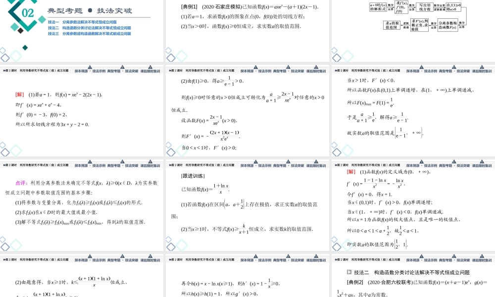 第3章 命题探秘1 第2课时 利用导数研究不等式恒(能)成立问题.ppt