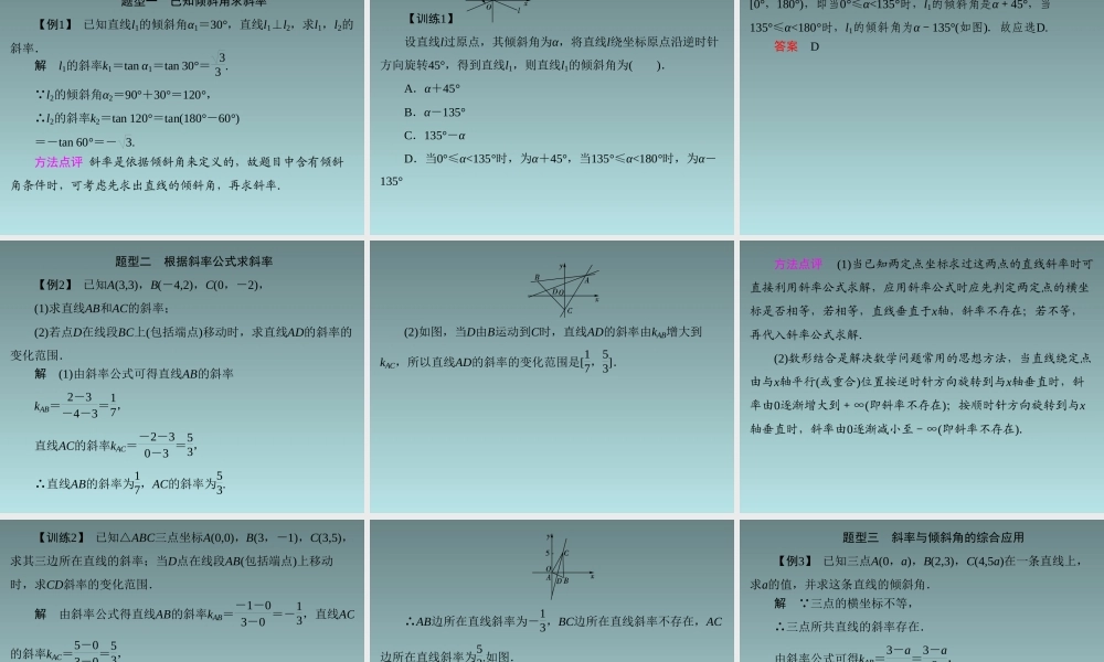 2014-2015学年高中数学 7.2.4.1直线的斜率(一)课件 湘教版必修3.ppt