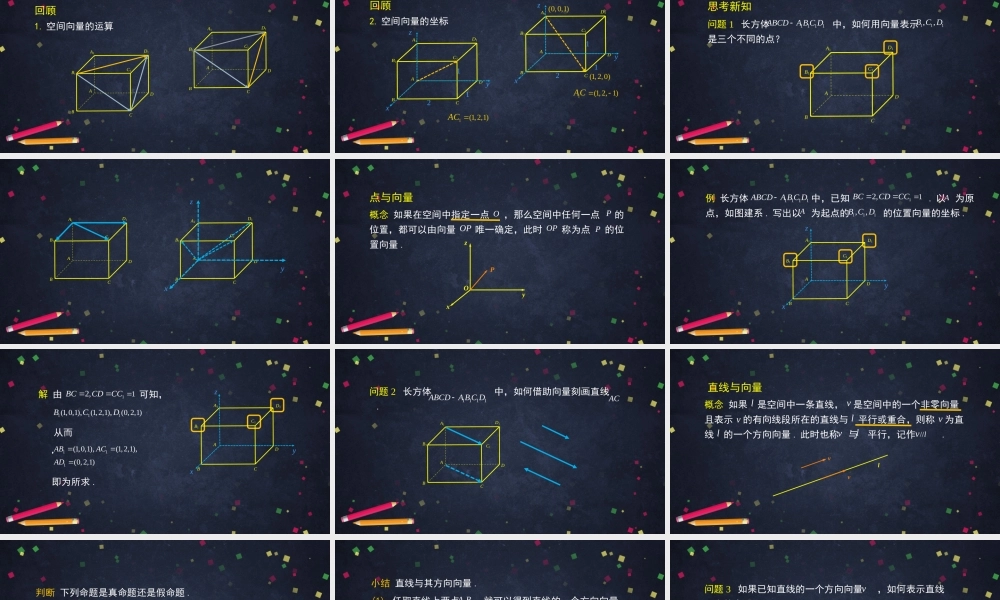高二【数学（人教B版）】7空间中的点、直线与空间向量（1）-课件.pptx