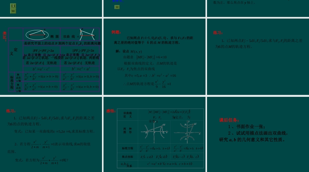 湘教版选修1-1：2.2.1《双曲线的定义和标准方程》课件（2）.ppt