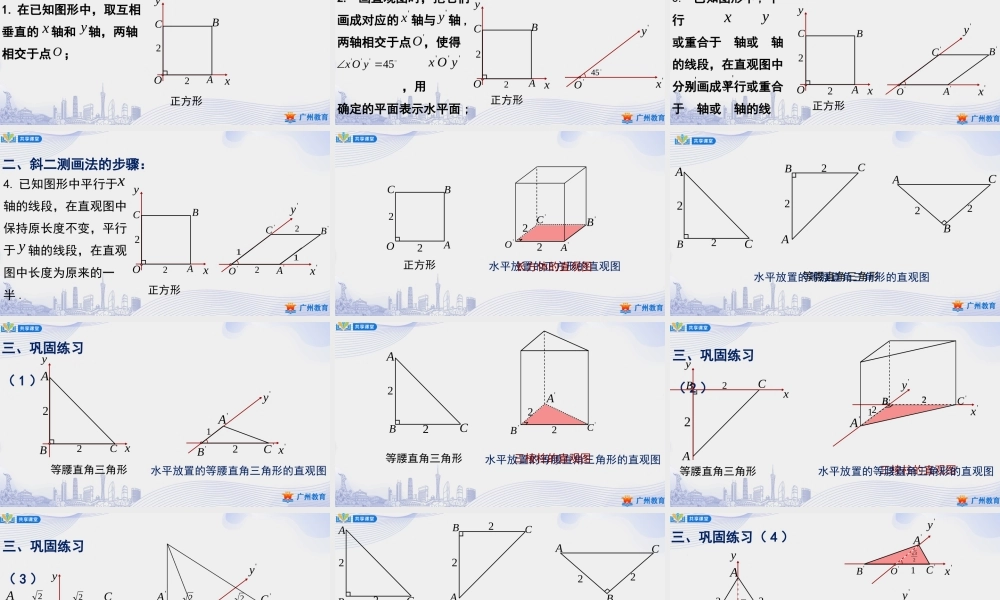 课时25_第八章立体几何初步_8.2立体图形的直观图 一 【至例1】-课件【公众号悦过学习分享】.pptx
