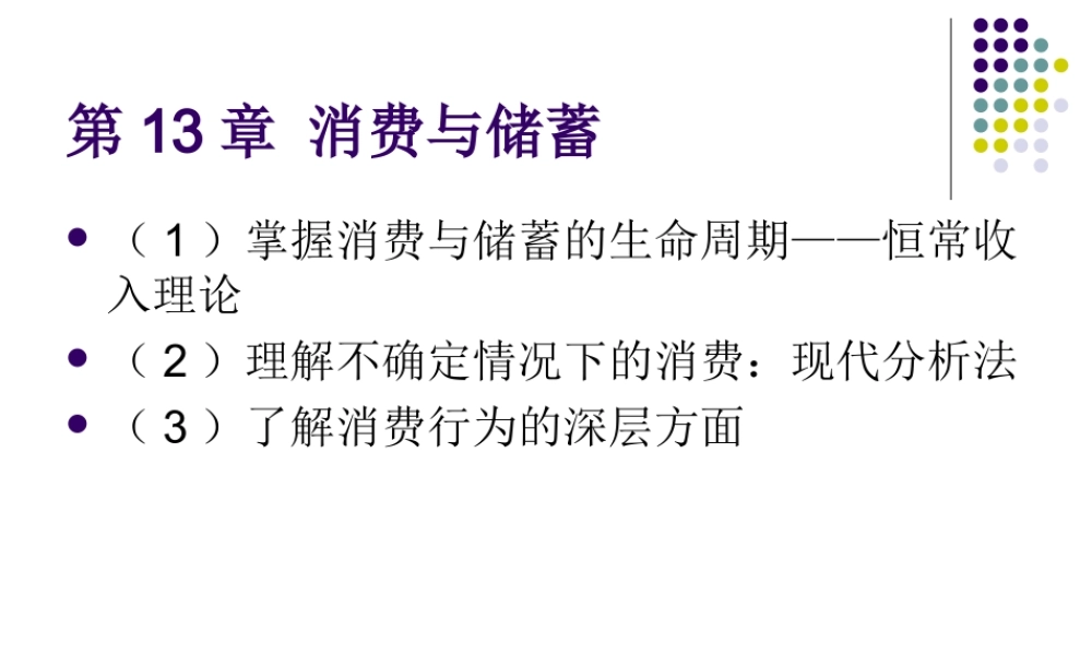 第13章消费与储蓄.ppt
