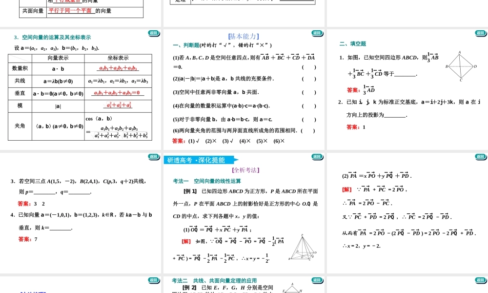 第八章第五节　空间向量及其运算和空间位置关系.ppt