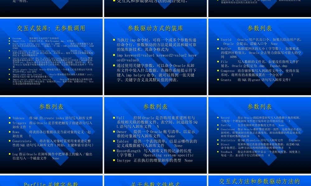 第二十四讲ORACLE装库与卸库.ppt