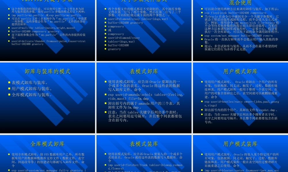 第二十四讲ORACLE装库与卸库.ppt