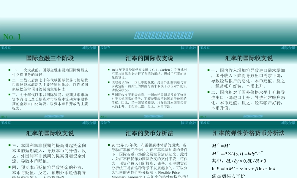第九讲：汇率决定理论(1).ppt