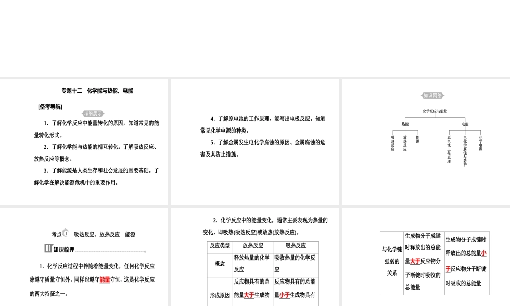 第六章专题十二化学能与热能、电能.ppt