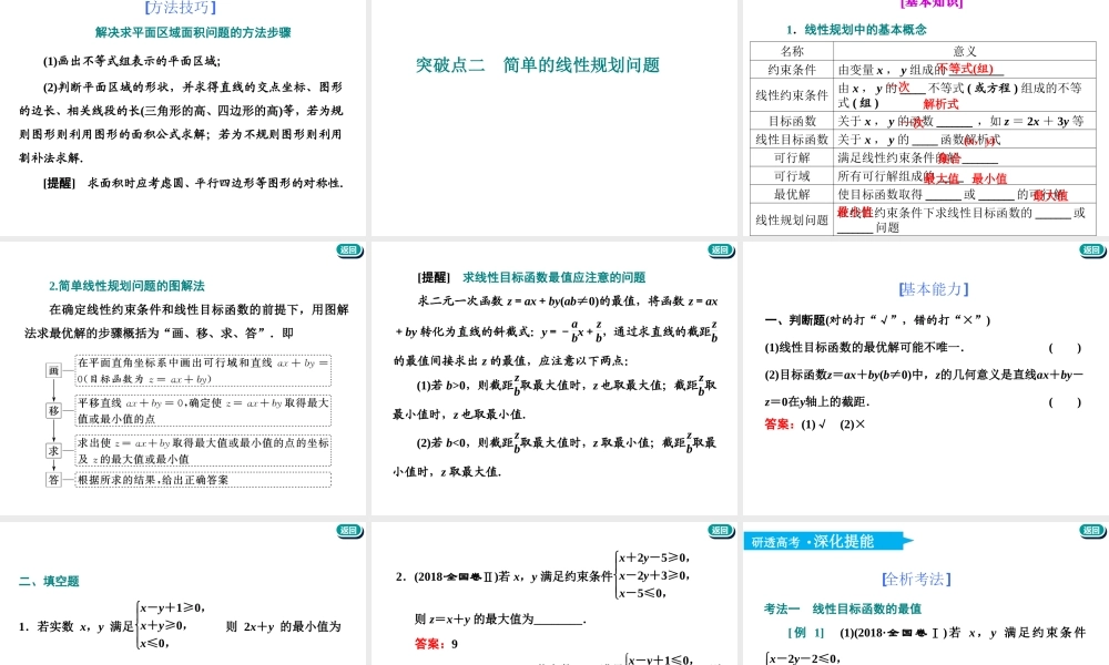 第七章第二节　二元一次不等式(组) 与简单的线性规划问题.ppt
