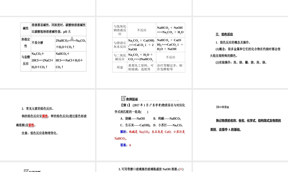 第三章专题七考点1钠的化合物.ppt