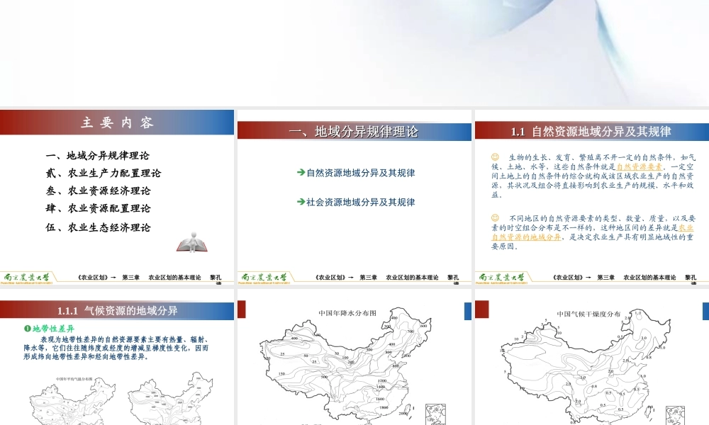 第三章 农业区划的基本理论（2学时）--黎孔清.ppt