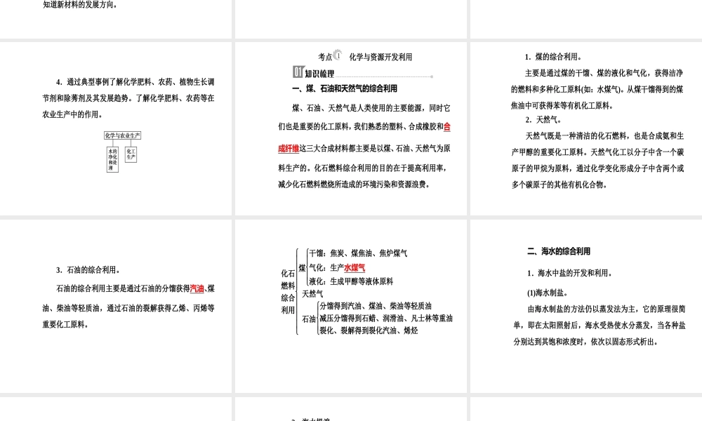第十章专题十八考点1化学与资源开发利用.ppt
