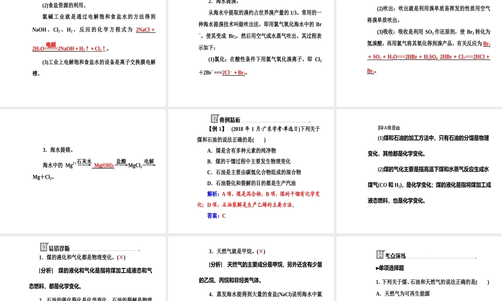 第十章专题十八考点1化学与资源开发利用.ppt