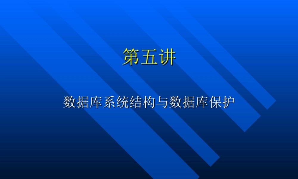 第五讲数据库系统结构和数据库保护.ppt