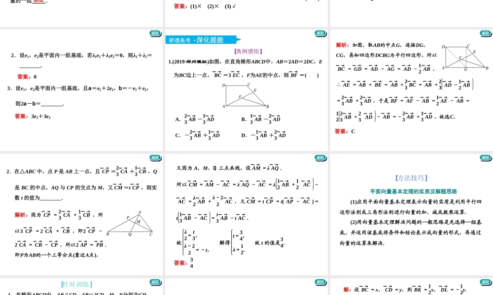 第五章第二节　平面向量基本定理及坐标表示.ppt