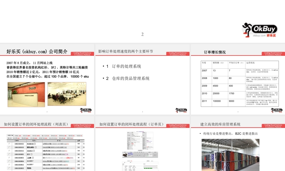 电子商务公司的订单处理效率-李树斌(1).ppt