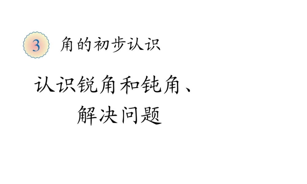 二年级数学上册 三 角的初步认识《认识锐角和钝角、解决问题》精品课件 人教版.ppt