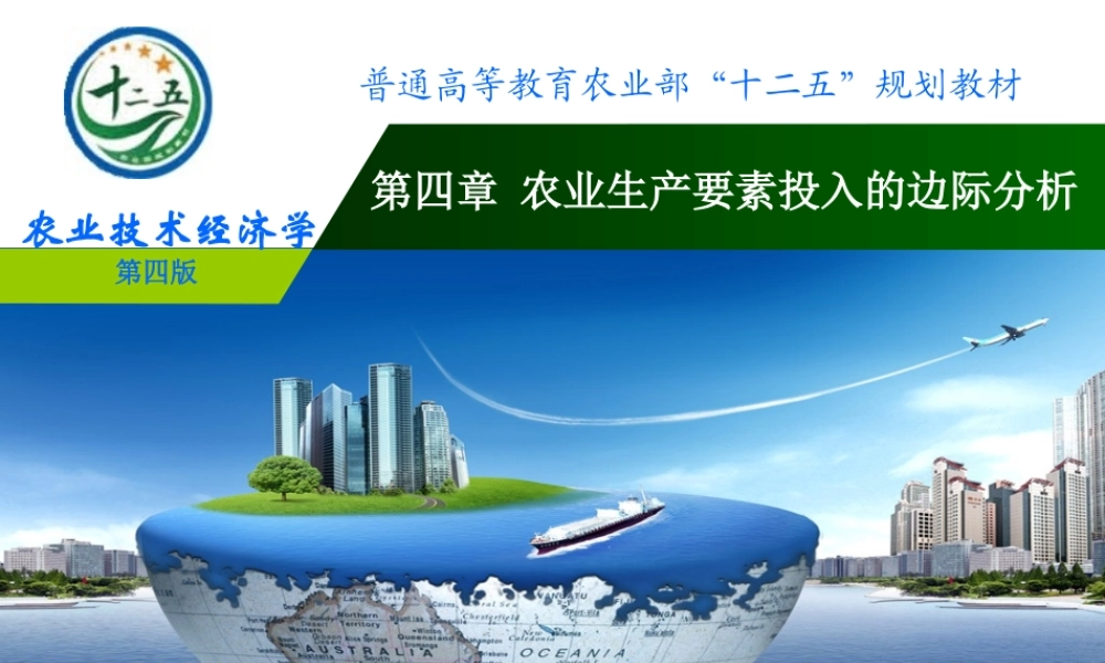 改后 第四章农业生产要素投入的边际分析.ppt