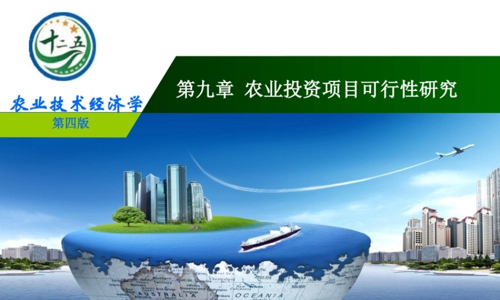 改后 第九章_农业项目可行性研究.ppt