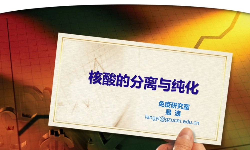 核酸的分离与提取10112017.ppt