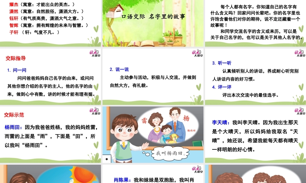 口语交际 名字里的故事.ppt