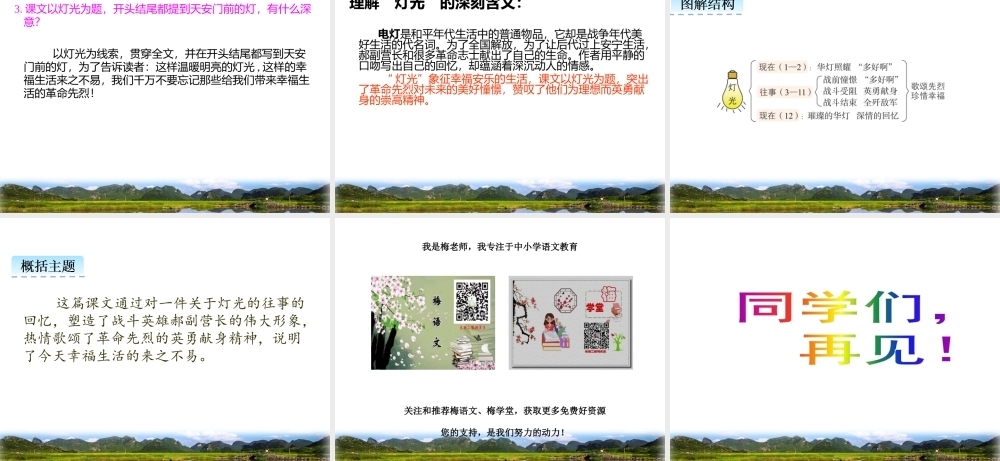 六年级上册语文课件-8.灯光人教（部编版） (共18张PPT).ppt