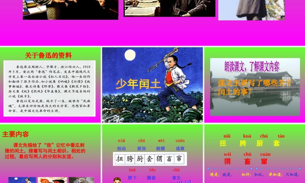 六年级上册语文课件-24 少年闰土_人教部编版(共42张PPT)(2).ppt