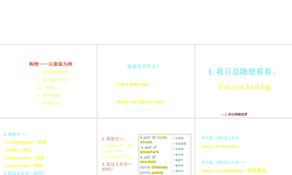 六年级下册英语课件-小升初英语知识点专项复习_专题六_交际用语_购物课件 全国通用(共13张PPT)(1).ppt