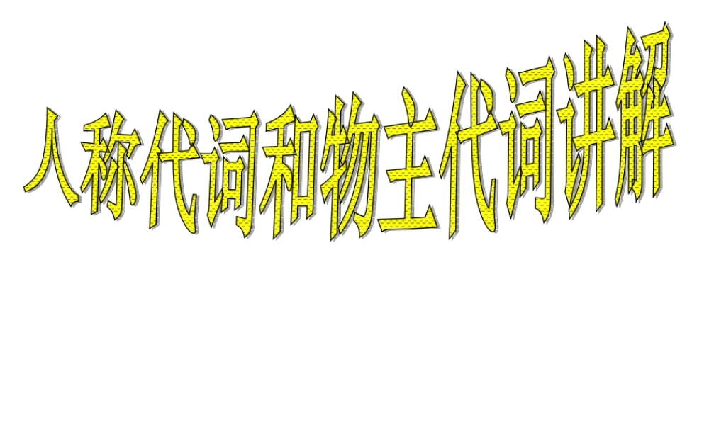 六年级下册英语课件-小升初英语知识点专项复习专题二_词类_代词_人称代词和物主代词课件 全国通用(共13张PPT).ppt