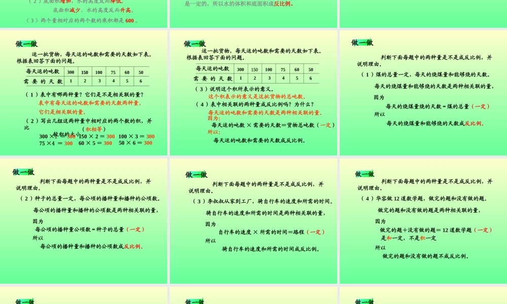六年级数学下册《成反比例的量》PPT课件之六(人教新课标).ppt