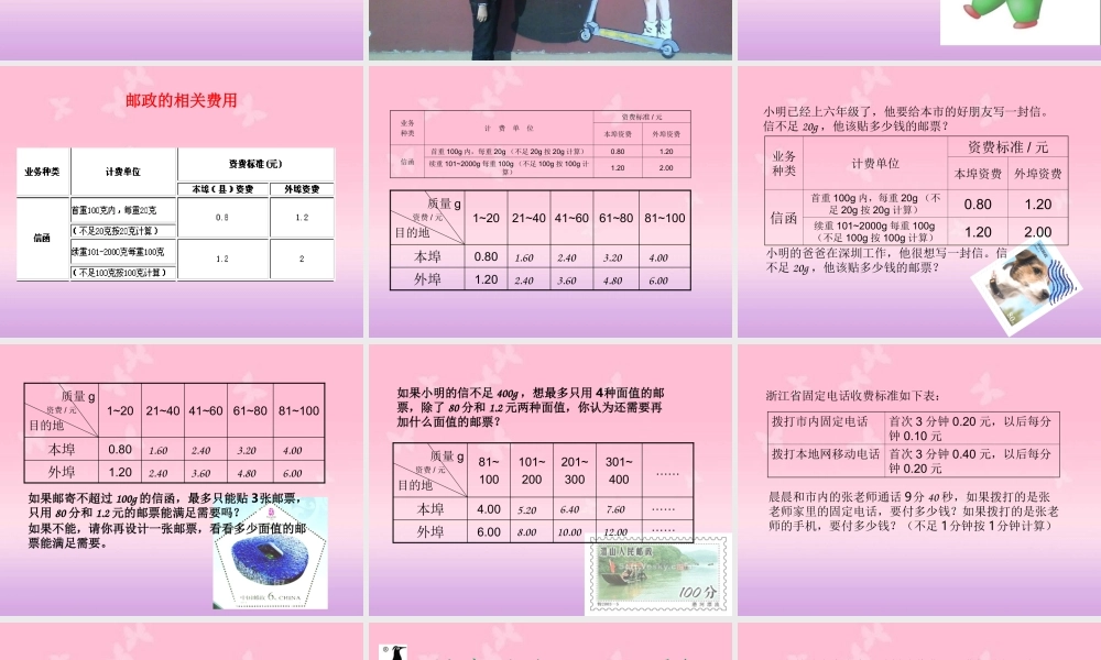 六年级数学下册《邮票中的数学问题》PPT课件(人教新课标).ppt
