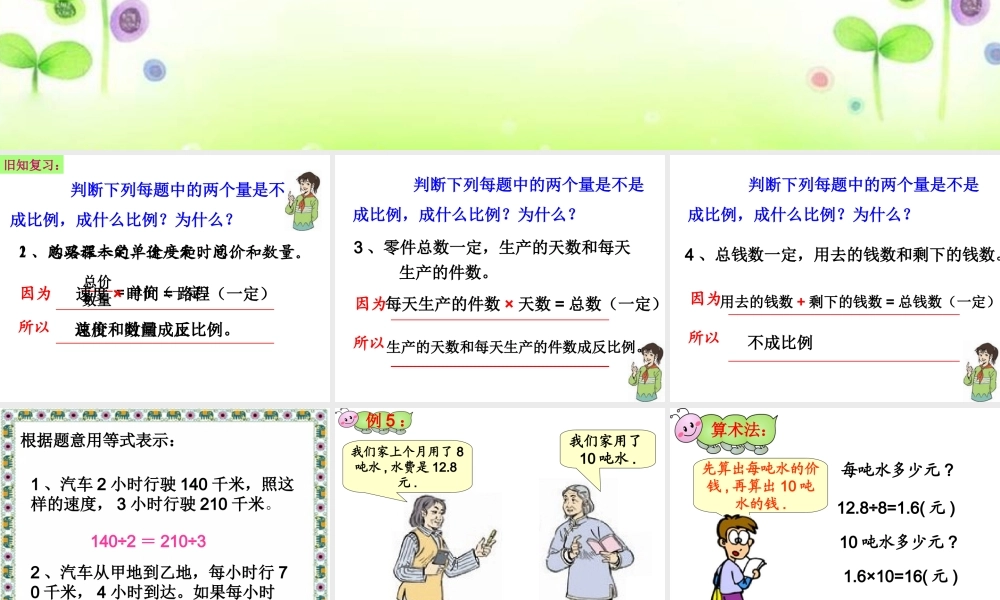 六年级下数学课件-用比例解决问题例5_人教新课标.ppt