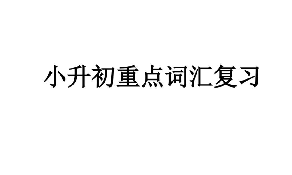 六年级下册英语课件-小升初英语重点词汇复习课件 全国通用(共13张PPT)(1).ppt