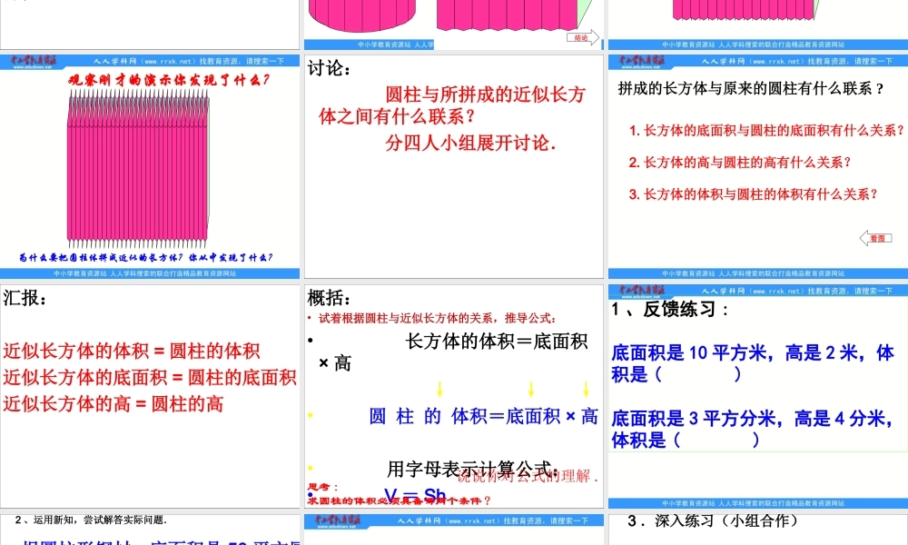六下《圆柱的体积》ppt课件4.ppt