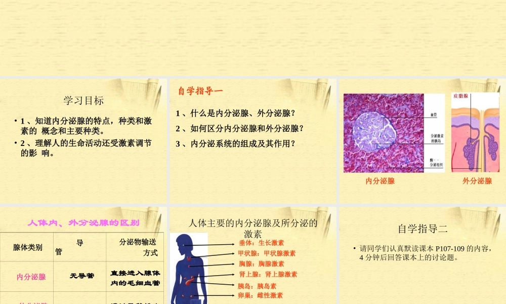 七年级生物下册_第四节_激素调节课件_人教新课标版.ppt