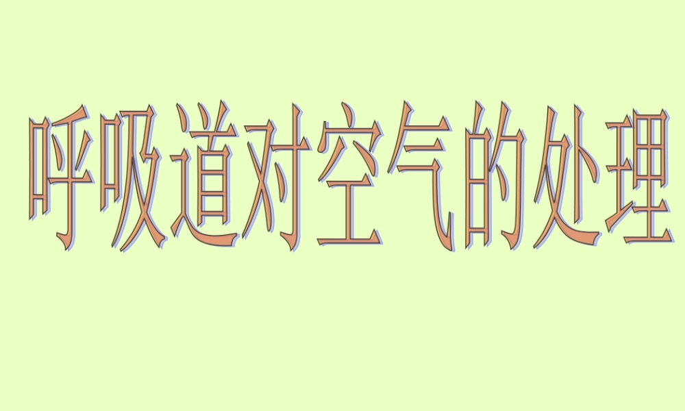 七年级生物下册_第三章_第一节_呼吸道对空气的处理课件_新人教版.ppt