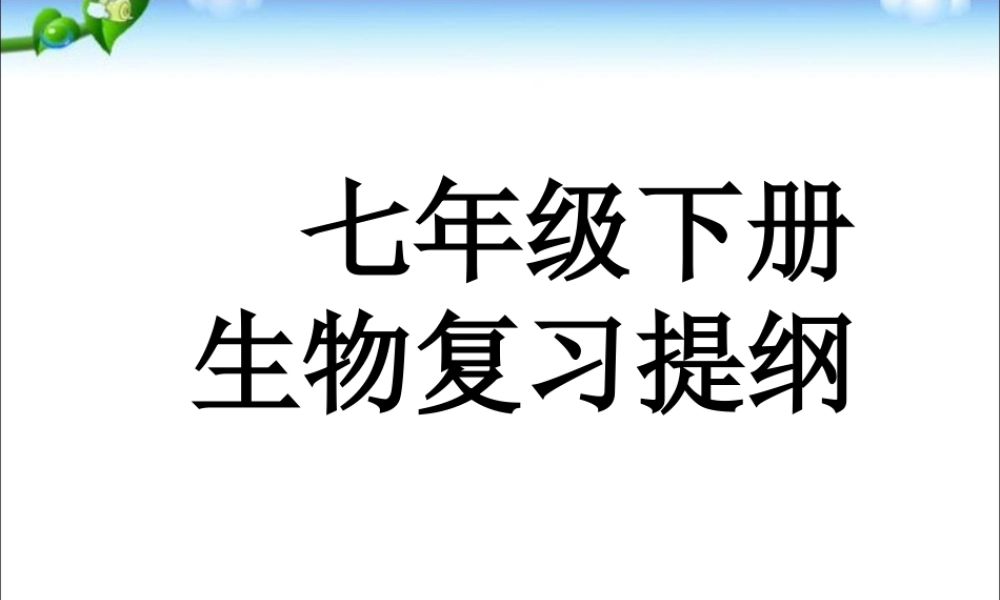 七年级下册生物复习提纲_.ppt