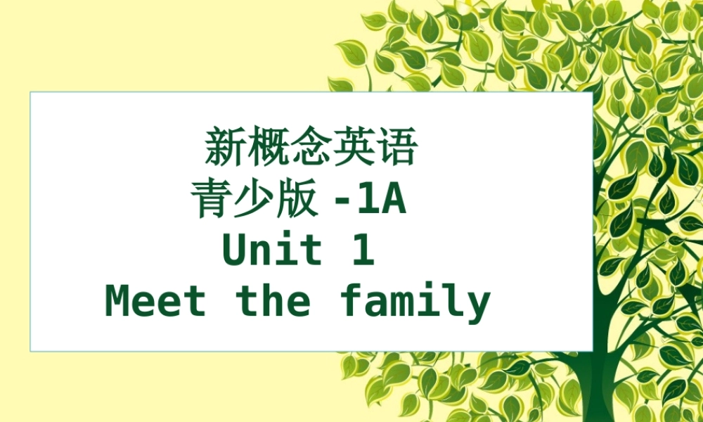 青少版_新概念1A_Unit_1（共48页）.ppt