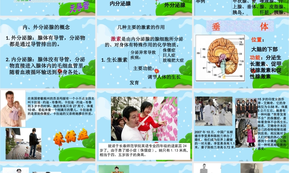 人教版_七年级生物__第六章__第四节____激素调节.ppt