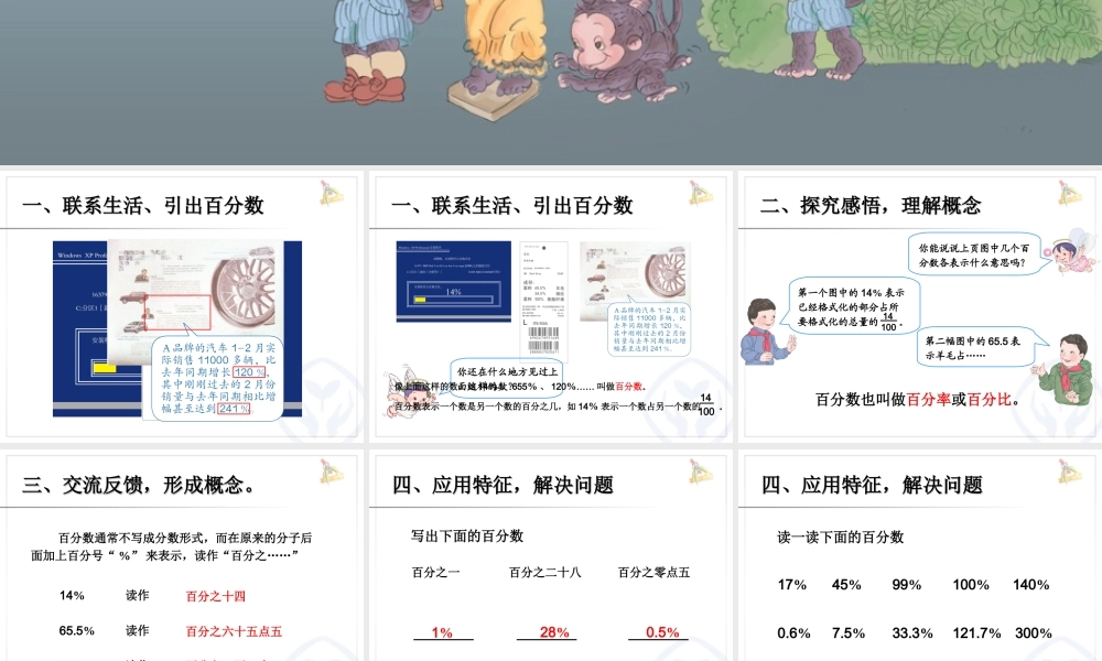 人教版六年第六单元课件01百分数的意义和写法.ppt