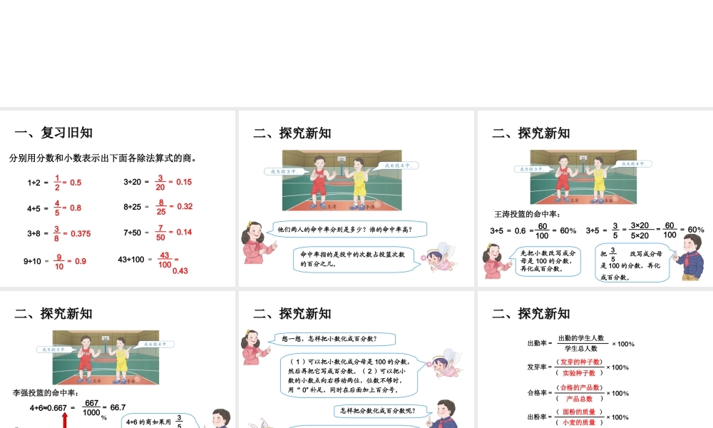 人教版六年第六单元课件求百分率.ppt