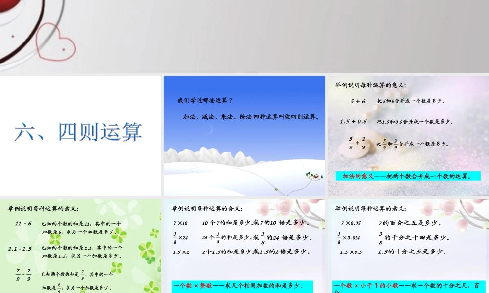 人教版六年级数学下册第六单元第六课时_数的运算—四则运算.ppt