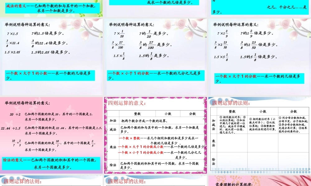人教版六年级数学下册第六单元第六课时_数的运算—四则运算.ppt