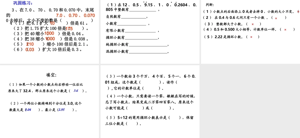 人教版六年级数学下册第六单元第二课时_数和代数—小数.ppt