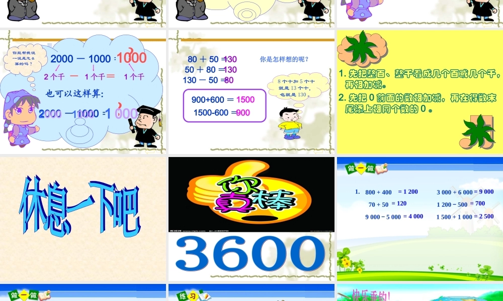 人教版数学二年级下册整百整千数加减法ppt.ppt