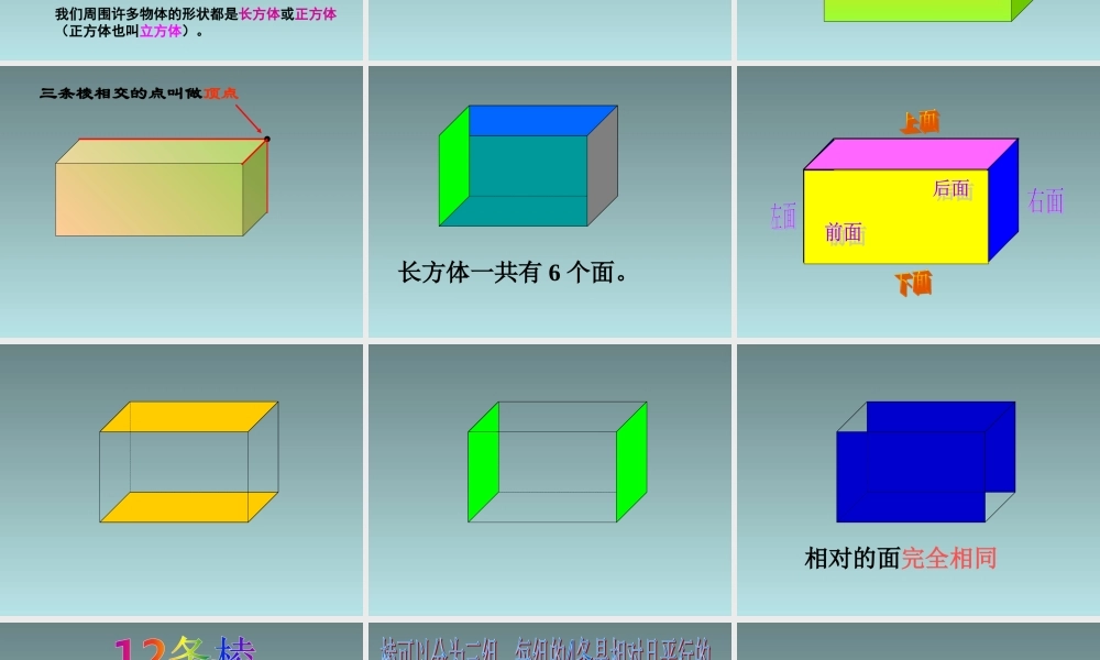 人教版数学五年级下册长方体的认识课件.ppt