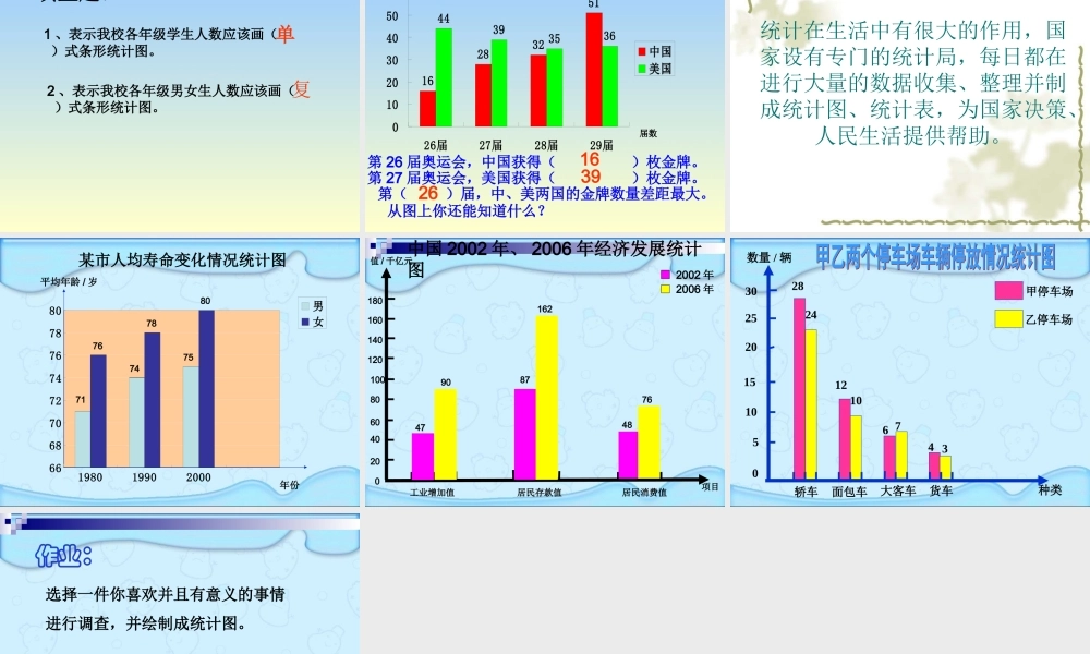 人教版四年级数学上册《统计》第一课时.ppt