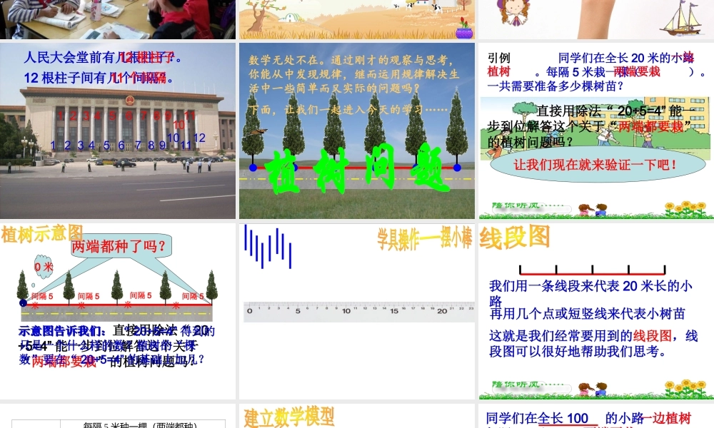 人教版五年级数学上册册第七单元数学广角《植树问题_第1课时》PPT课件.ppt